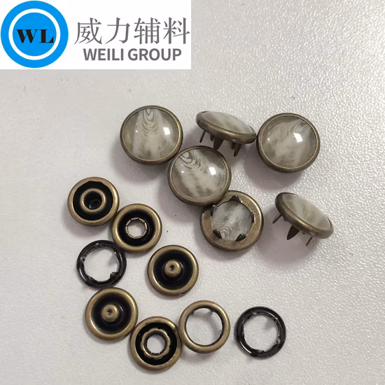 333# Prong Snap Button with Resin Stone